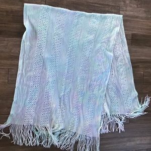 NEW  Cardi/shawl pale blue / green tie dye effect